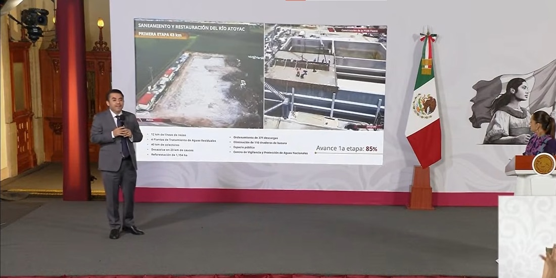 El Director general de Conagua hizo una explicación en presencia de la Presidenta de México.