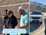 Jóvenes compran camioneta para el conserje de la escuela donde estudiaron