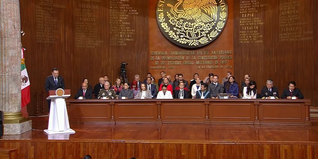 El mandatario estatal en el evento oficial de este jueves.