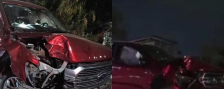 Así quedó la camioneta de Paola Suárez tras el accidente del martes
