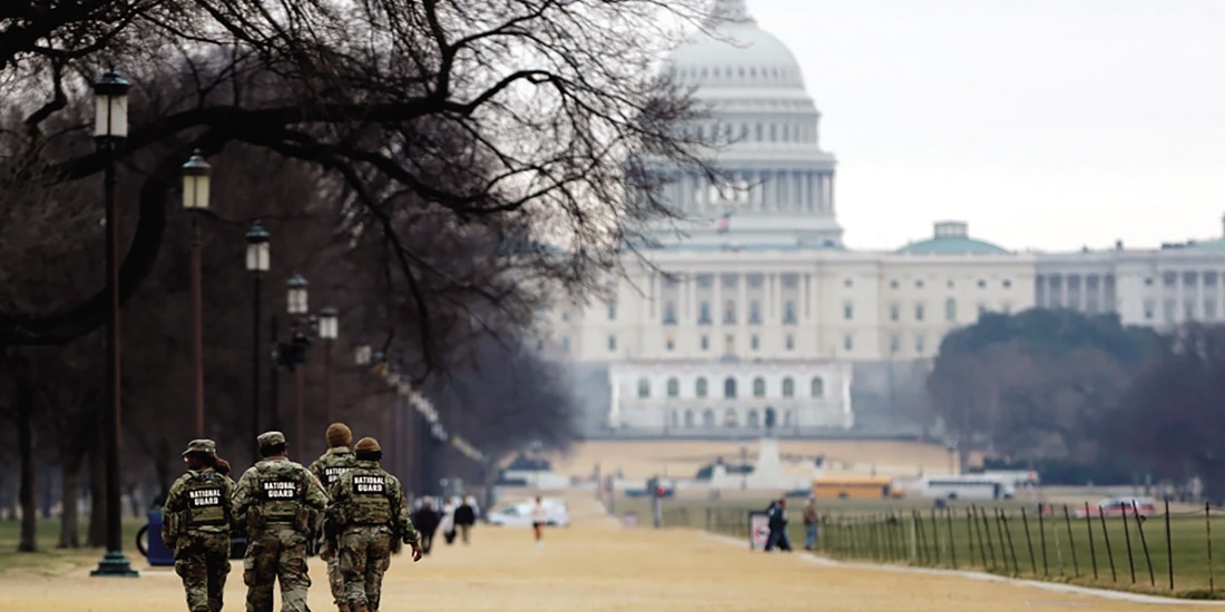 La Guardia Nacional patrulla el Washington Mall, el pasado 9 de enero.