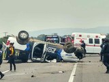 Volcadura de patrulla en Pénjamo