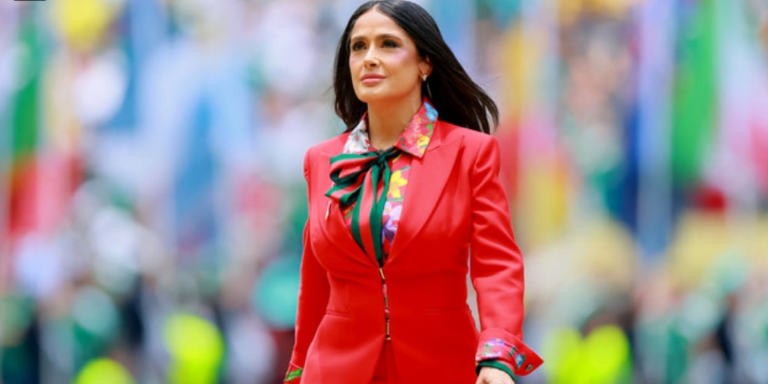 Salma Hayek durante su participación en la inauguración del Mundial 2026