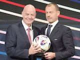 Gianni Infantino y Aleksander Ceferin, el pasado 3 de abril de 2025, en un congreso en Belgrado
