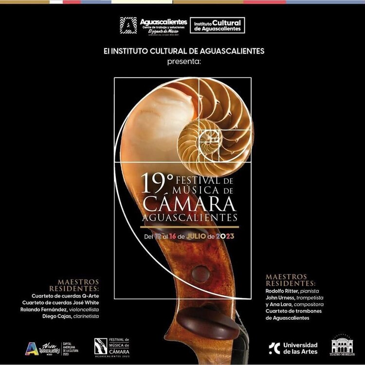 Poster del 19° Festival de Música de Cámara de Aguascalientes.