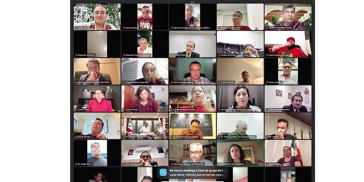 El secretario de Organización de Morena, ayer, durante la reunión virtual del Consejo Nacional.