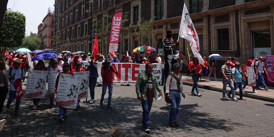 Marcha de la CNTE en imagen de archivo
