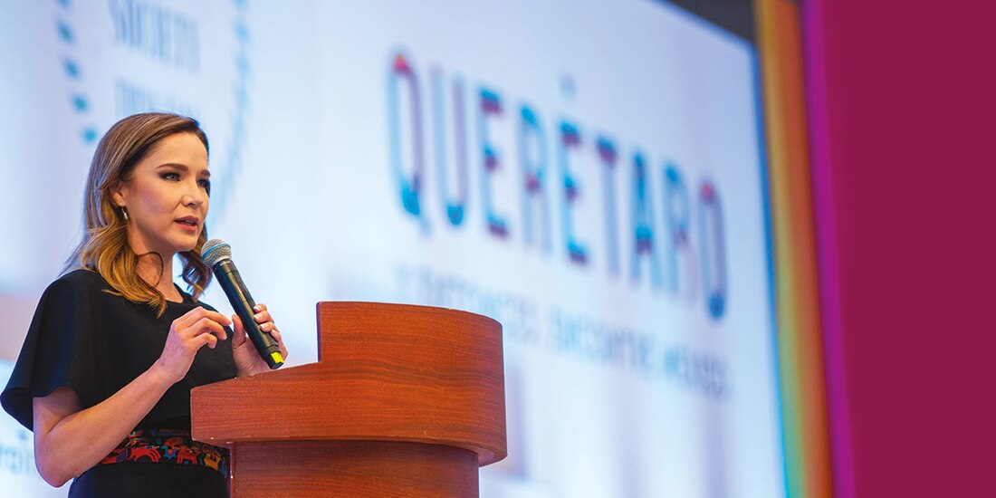 Mariela Morán, secretaria de Turismo de Querétaro, presente en el Tianguis Turístico.