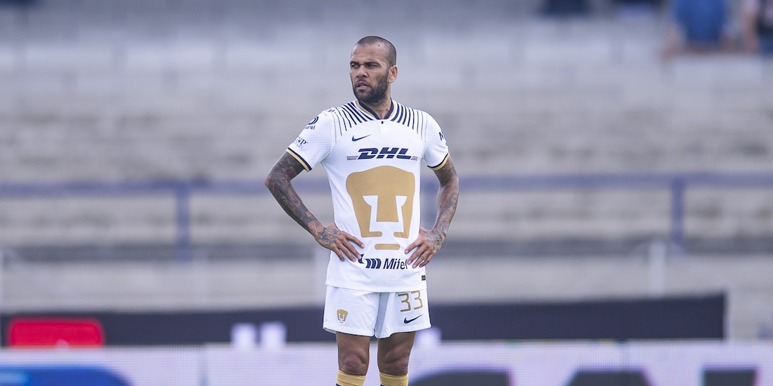 Dani Alves, en el Torneo Apertura 2022 de la Liga MX, cuando jugaba en los Pumas