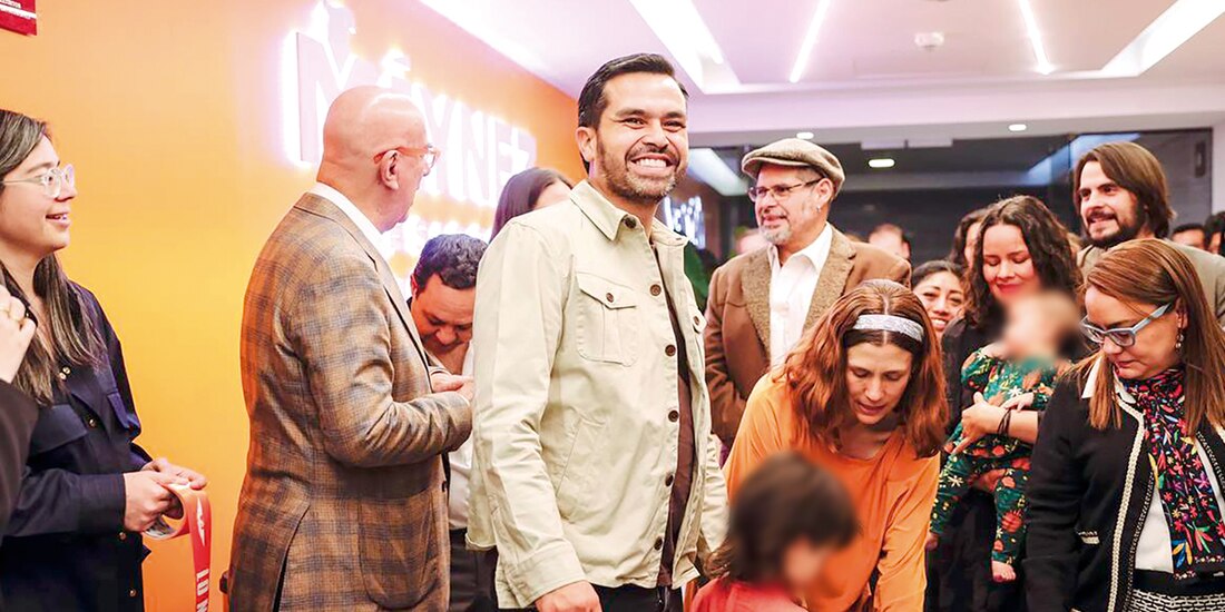 Jorge Álvarez Máynez, ayer, en su casa de campaña.