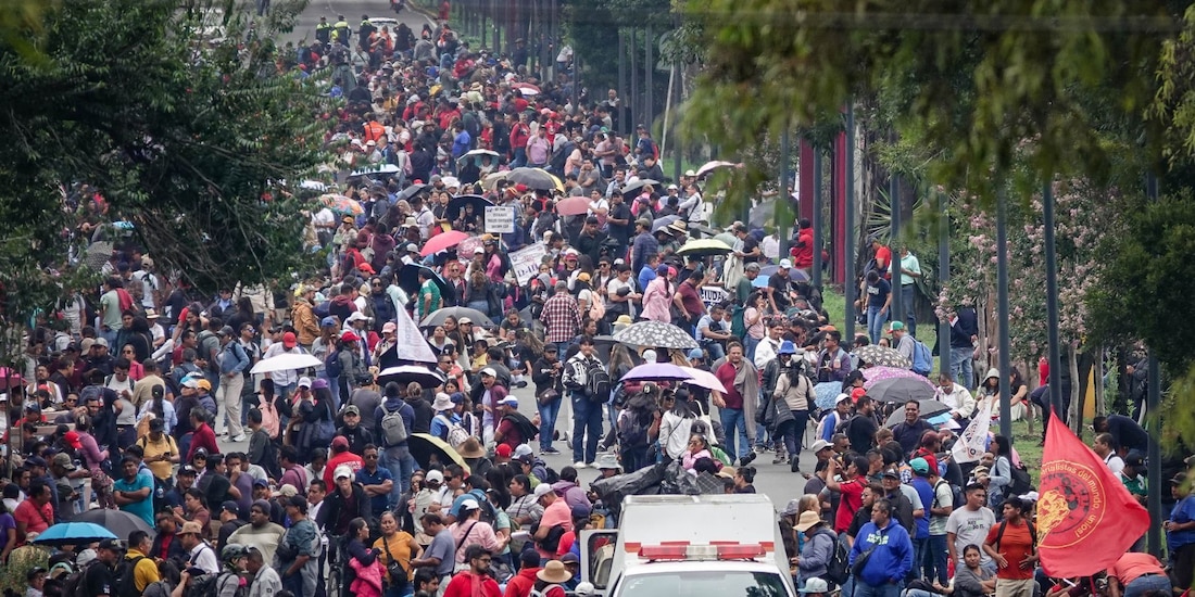 Movilización de la CNTE en Tlalpan, el 9 de junio de 2026.