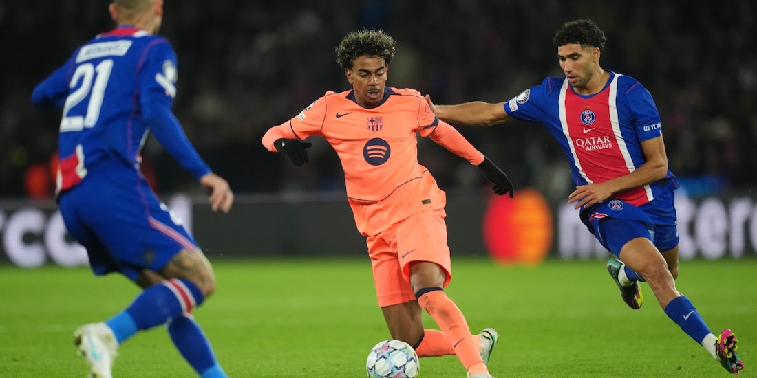 Una acción del PSG ante el Barcelona en la Champions League