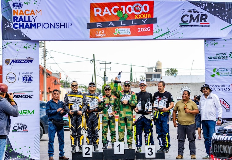Ricardo Cordero y Marco Hernández conquistaron el Rally RAC 1000 en San Luis Potosí.