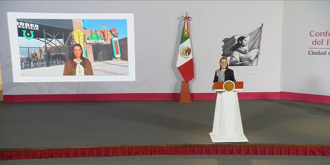 Josefina Rodríguez hizo un enlace a la Mañanera de Sheinbaum en Palacio Nacional.