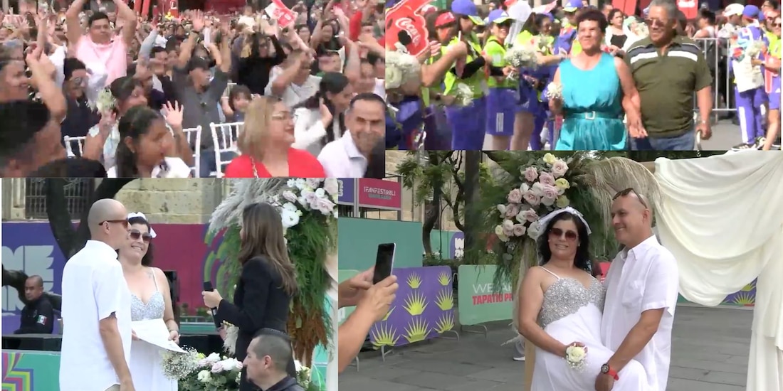 Boda masiva se celebró en el Fan Festival de Guadalajara.