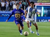 Una acción de la semifinal de ida del Clausura 2026 de la Liga MX entre Pachuca y Pumas
