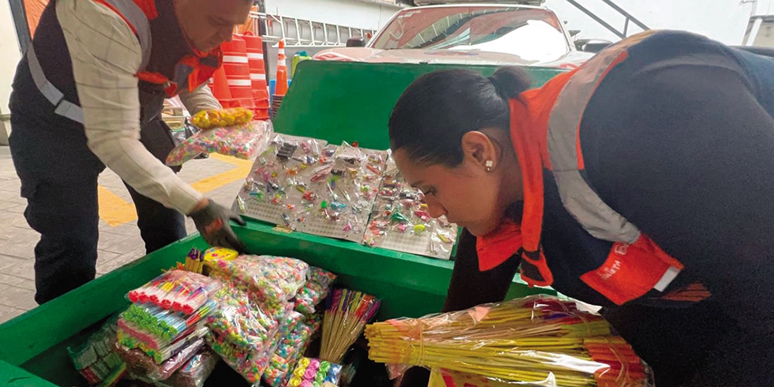 PC del Metro asegura fuegos artificiales, el pasado sábado.