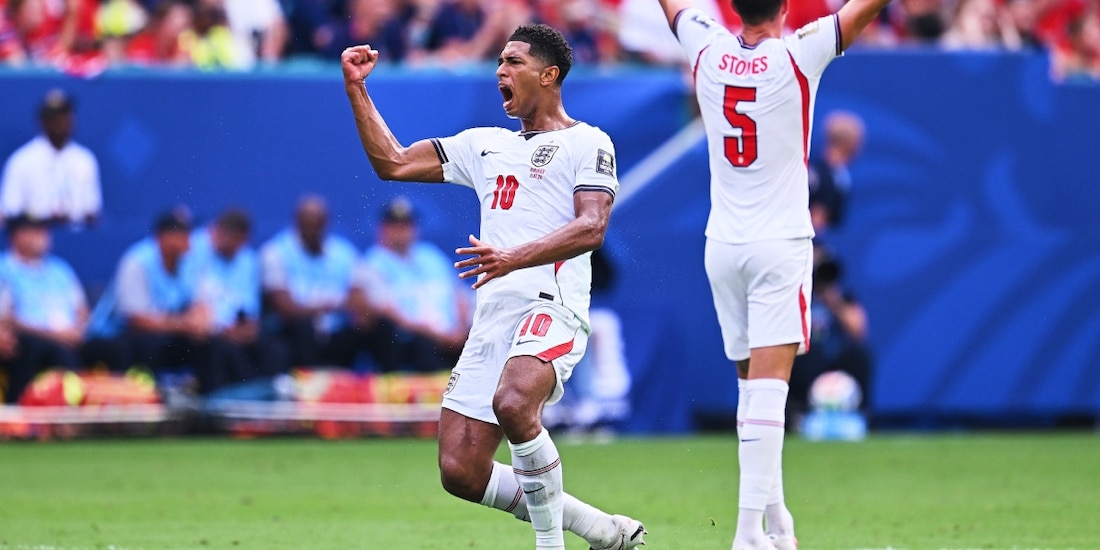 Jude Bellingham, de Inglaterra, celebra su anotación ante Noruega en los cuartos de final de la Copa del Mundo 2026