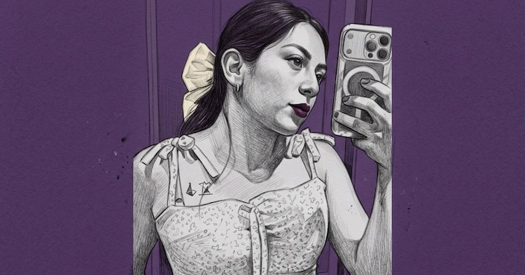 Ilustración generada con IA de Edith Guadalupe, víctima de feminicidio.