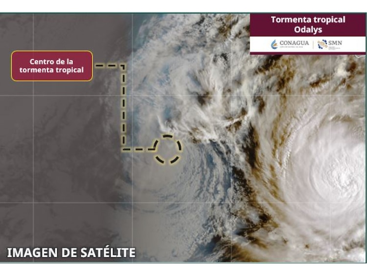 "Odalys" se degradó a tormenta tropical.