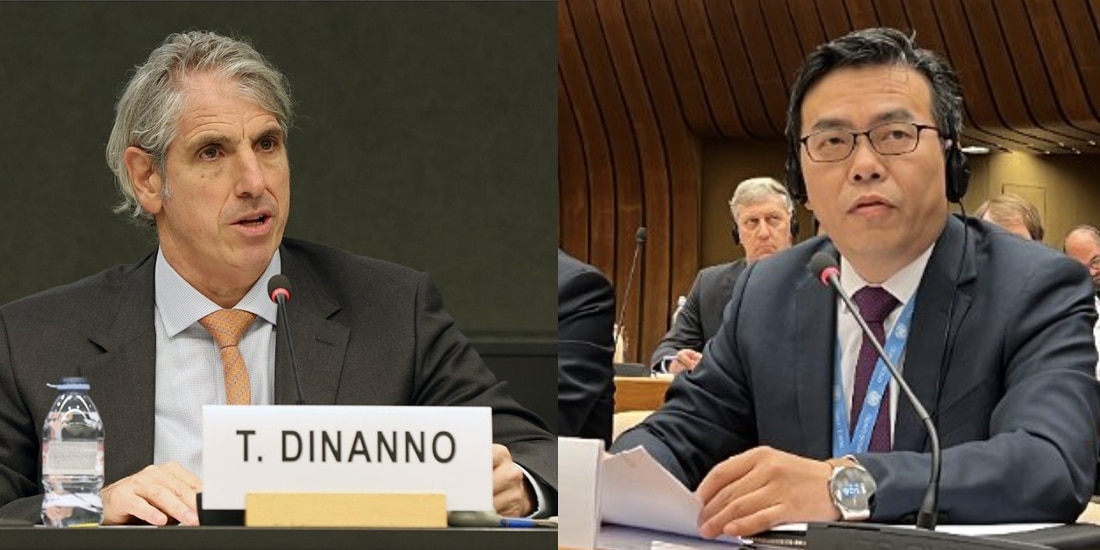 En la imagen, Thomas DiNanno, Subsecretario de Estado de EU, y Shen Jian, embajador de China
ante la ONU