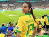 Joana Sanz, esposa de Dani Alves, durante un partido de Brasil en el Mundial de Qatar 2022.