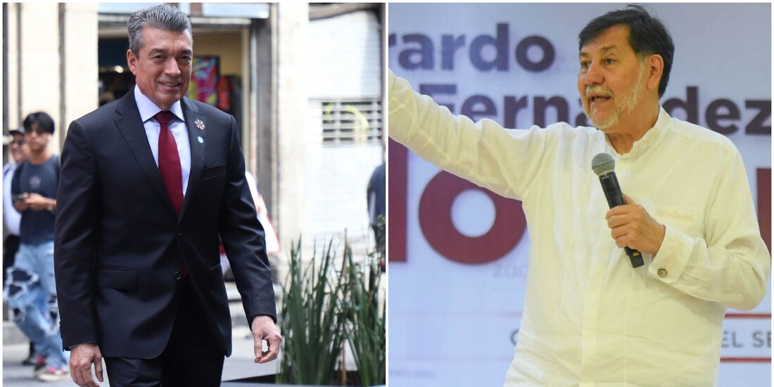 A la izquierda, el cónsul Rutilio Escandón; a la derecha, Gerardo Fernández Noroña.