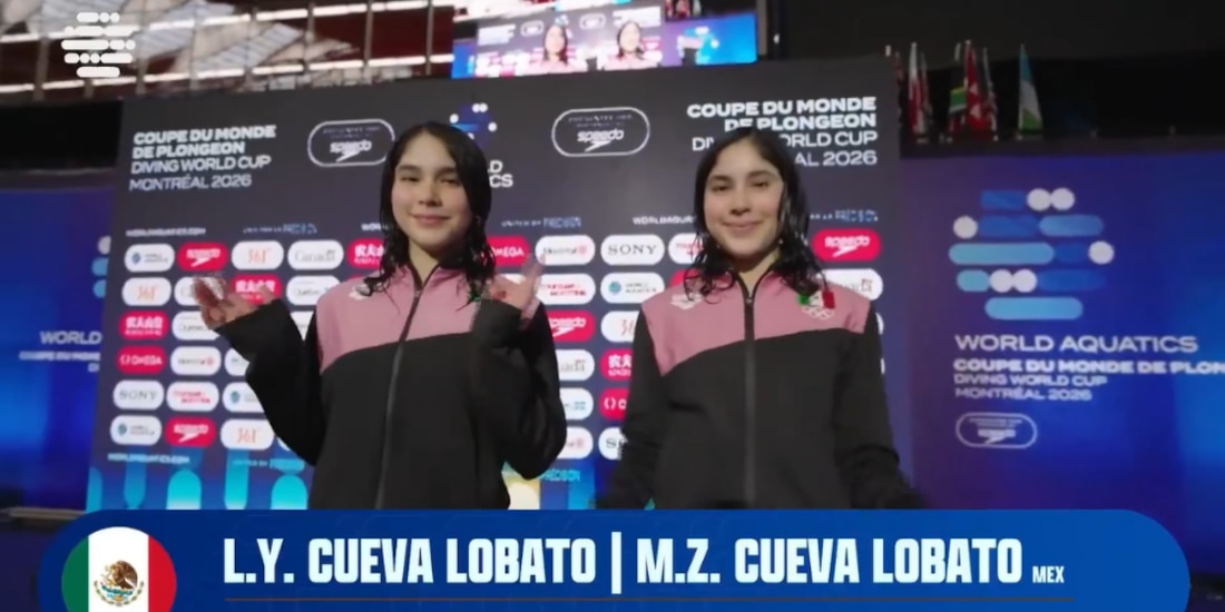 Lía y Mia Cueva se colgaron la medalla de bronce en la Copa del Mundo de Clavados.