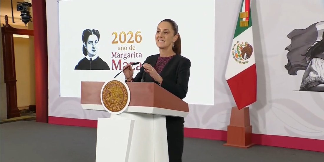Claudia Sheinbaum este martes en Palacio Nacional.