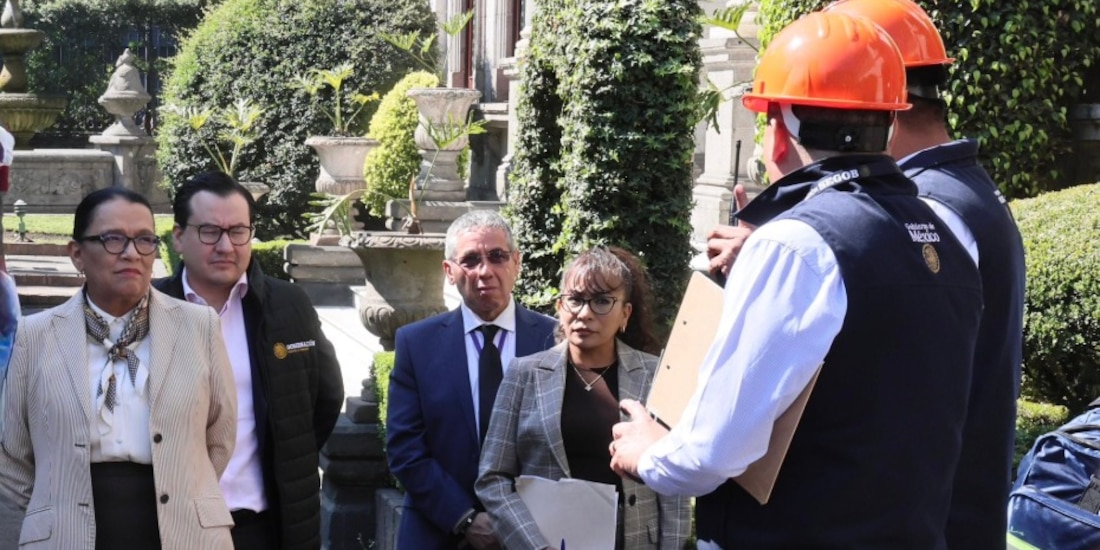 La encargada de la política interior del país durante el simulacro.