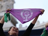 Colectivos feministas en el Hemiciclo a Juárez.