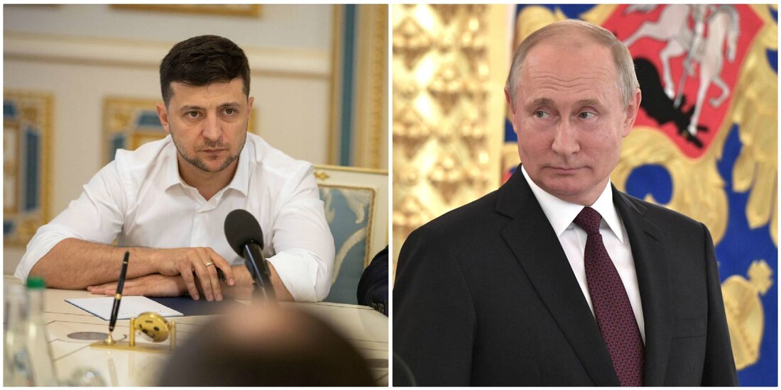 Vladimir Putin, presidente de Rusia y Volodimir Zelensky, presidente de Ucrania.