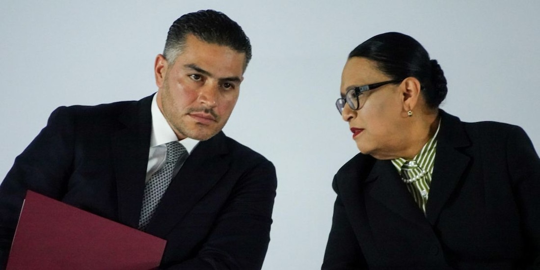 Omar García Harfuch, secretario de Seguridad, y Rosa Icela Rodríguez, titular de Gobernación.
