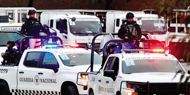 Unidades de la GN, ayer, en su despliegue en la zona productora del estado.