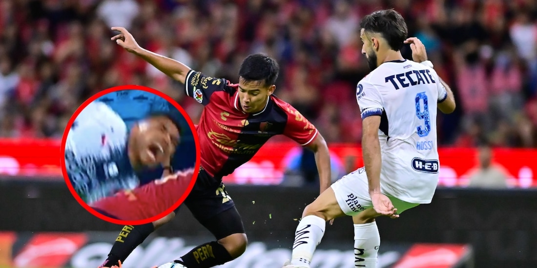 Orbelín Pineda sufrió una terrible lesión en el segundo tiempo del Atlas vs Monterrey.