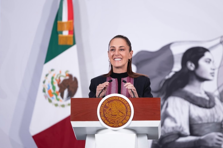 Claudia Sheinbaum, presidenta de México, en la Mañanera.