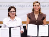 La gobernadora Marina del Pilar Avila Olmeda encabezó la reunión de trabajo con las corporaciones federales en el municipio costero.