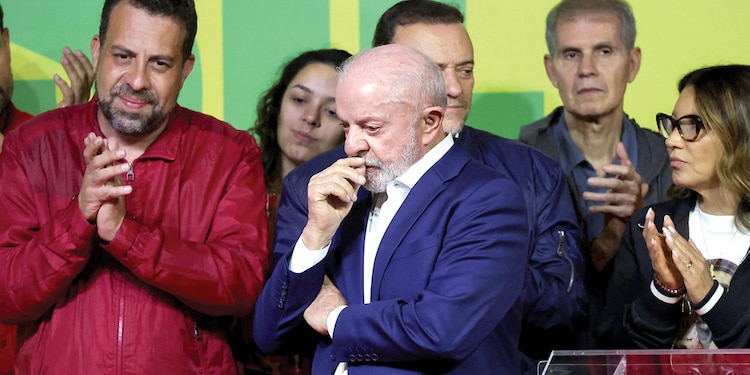 EL PRESIDENTE Luiz Inácio Lula da Silva en una conferencia en São Paulo, ayer.