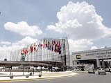 Terminal 2 del AICM registra bajo movimiento horas antes del inicio del Mundial, ayer.