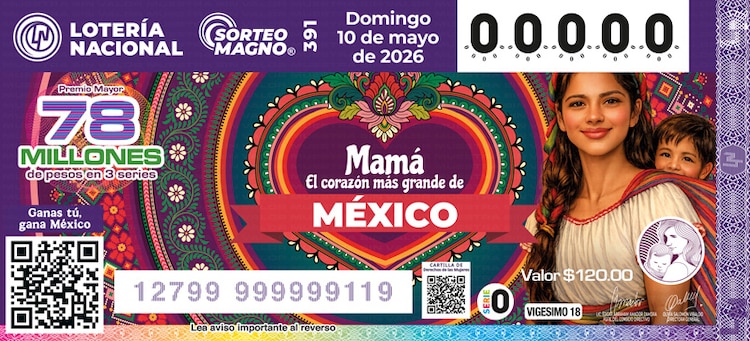 El Sorteo Magno 391 de la Lotería Nacional se realiza este 10 de mayo de 2026 por el Día de las Madres.