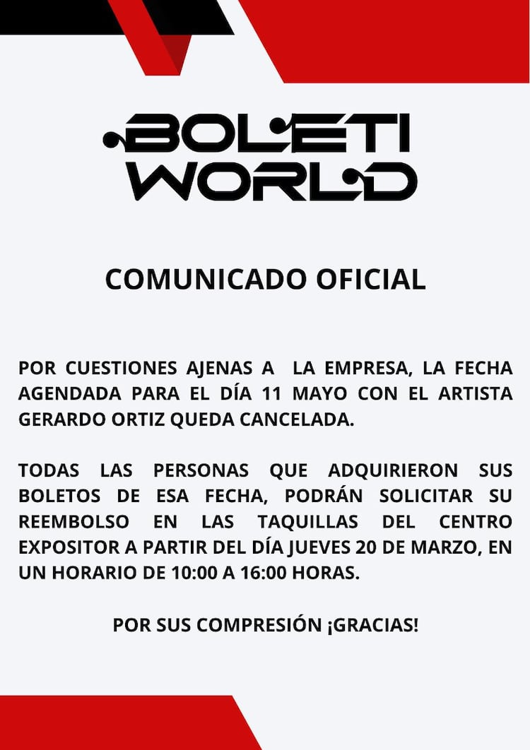 Se cancela concierto de Gerardo Ortíz en la Feria de Puebla 2025