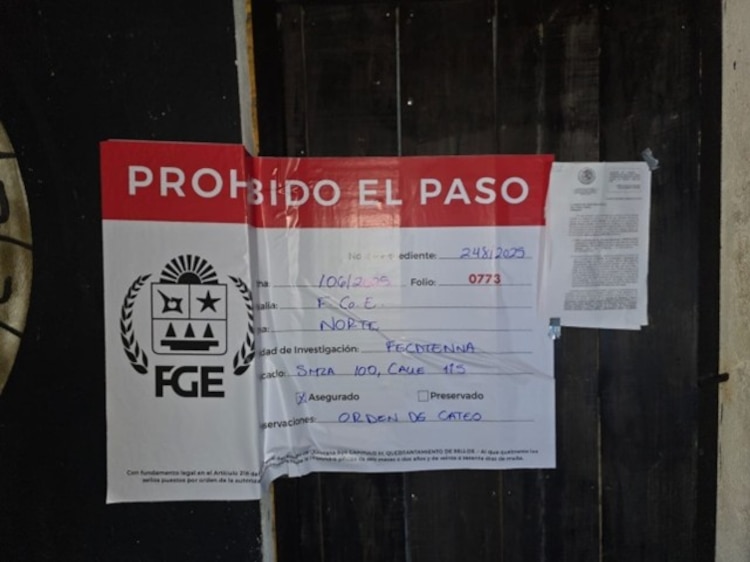 Fiscalía y Guardia Nacional ejecutaron dos cateos en la Supermanzana 100 y aseguraron ambos establecimientos.