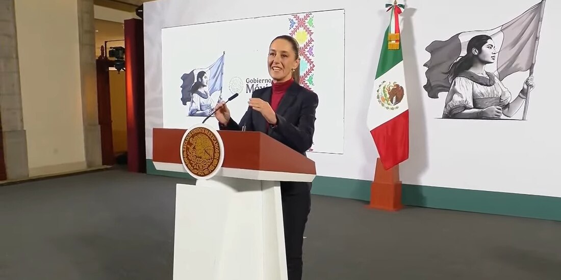 La Presidenta de México, Claudia Sheinbaum en conferencia de prensa en Palacio Nacional.