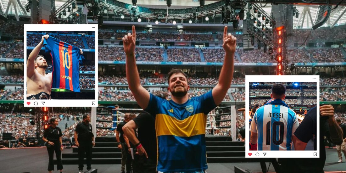 El famoso youtuber argentino, 'La Cobra' gana la Velada del Año 4 y pone en alto el jersey de Messi en el Estadio del Real Madrid