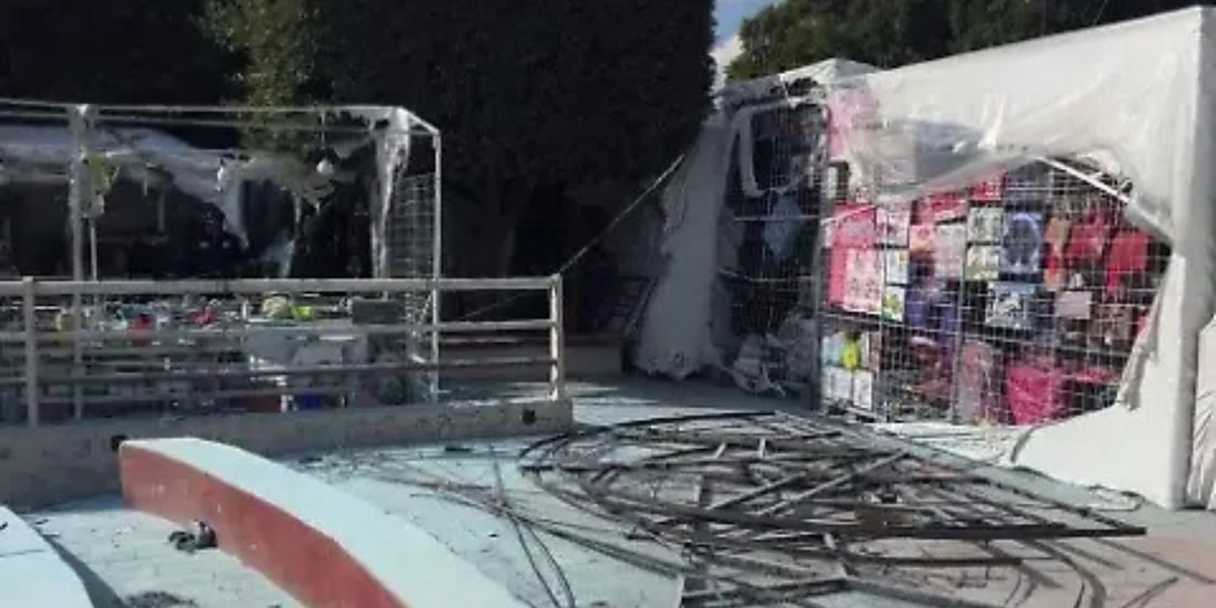 Fuga de gas causa explosión en bazar navideño del Edomex
