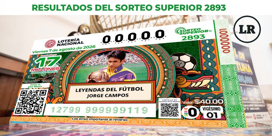 Resultados del Sorteo Superior 2893 del 7 de agosto del 2026.
