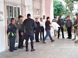 ASPECTO del trabajo pericial llevado a cabo por las autoridades, después de la localización de los restos humanos.