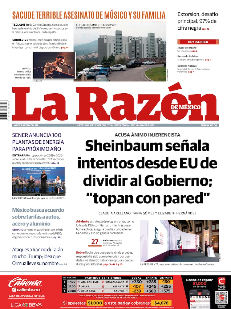 La Razón 03 Septiembre 2026