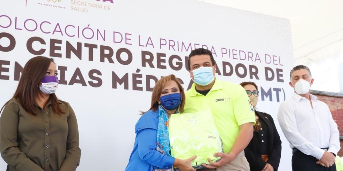 La mandataria estatal Lorena Cuéllar Cisneros, en el acto protocolario, ayer.