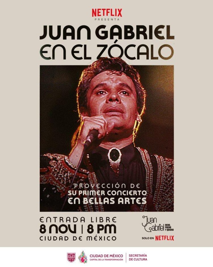 Póster de la convocatoria a la proyección del concierto, el sábado en el Zócalo.